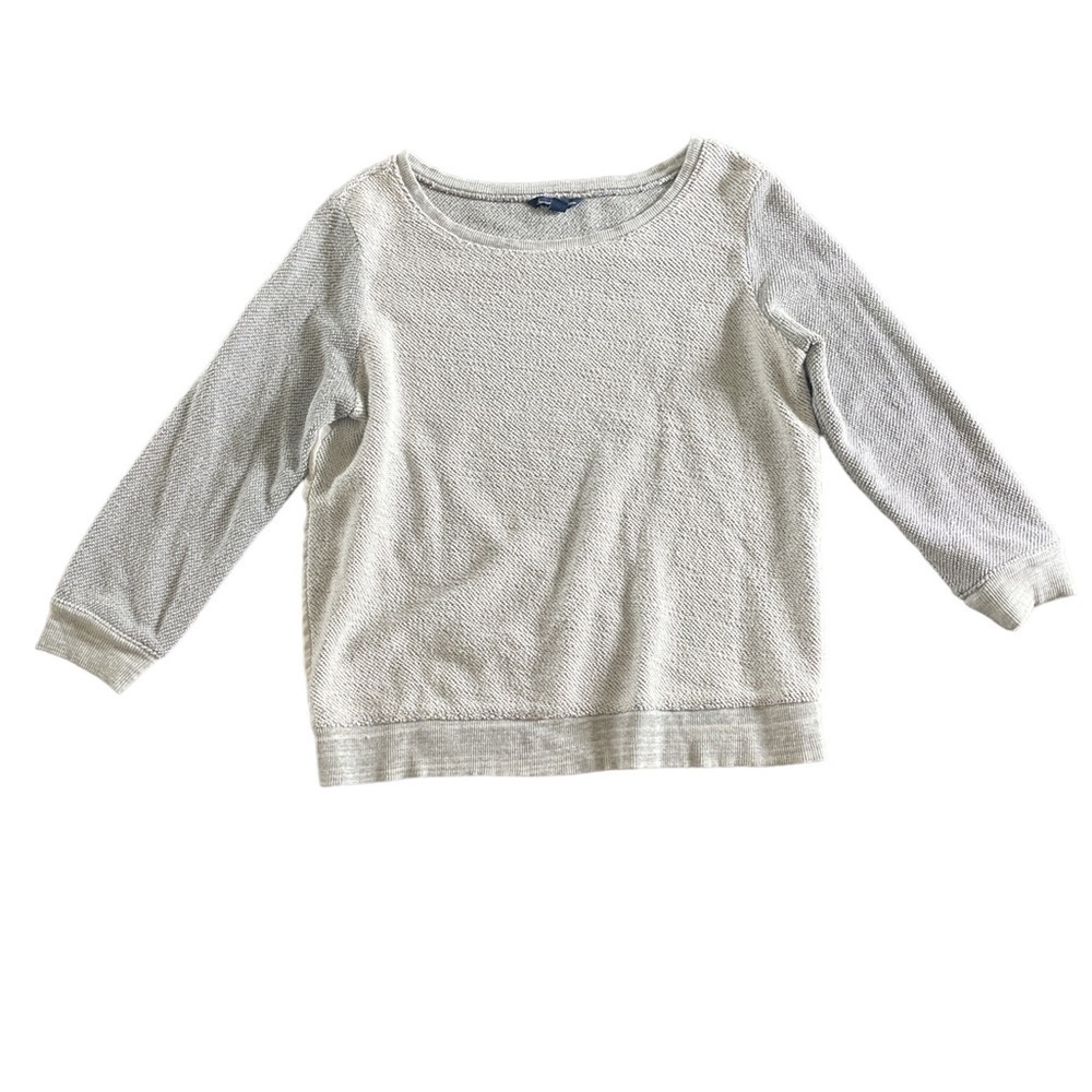 American Eagle Women’s Grey Sweatshirt Size Small Crop 3/4 Sleeve